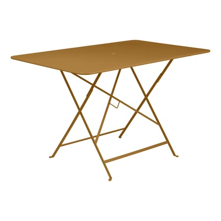 Table pliante Bistro métal jaune / 117 x 77 cm - 6 personnes - Trou parasol - Fermob