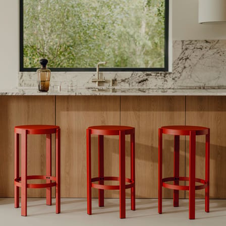 Tabouret haut Doon métal rouge / H 65 cm - NOO.MA