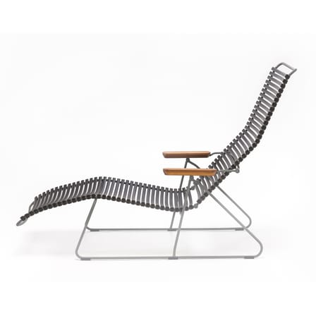 Transat inclinable Click Sunlounger plastique bleu / 7 positions - Houe