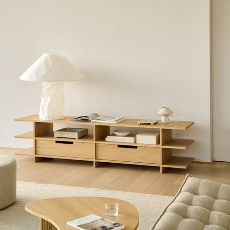 Kabuki TV unit natural wood / L 200 cm - 2 drawers - Ethnicraft