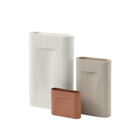 Vase Ridge Small céramique orange marron / H 16,5 cm - Muuto