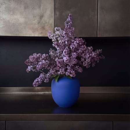 Vase Sunao Mini céramique bleu / Ø 25 x H 25 cm - 101 COPENHAGEN