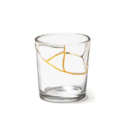 Verre Kintsugi n°3 verre transparent or / Verre & or fin - Seletti