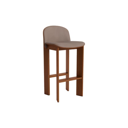 Chisel 35 High Bar chair leather white / Height: 75 cm - Leather upholstery - Hay