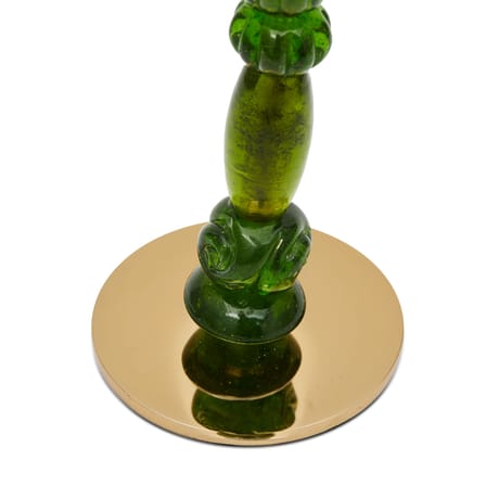Bougeoir Perles verre vert / Small - H 34 cm - Pols Potten