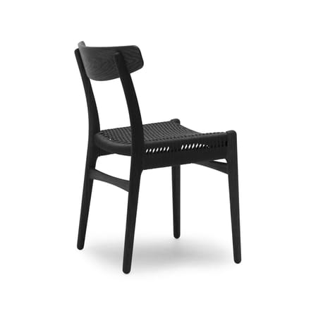 Chaise CH23 bois noir / Hans J. Wegner, 1950 - Corde de papier - CARL HANSEN & SON