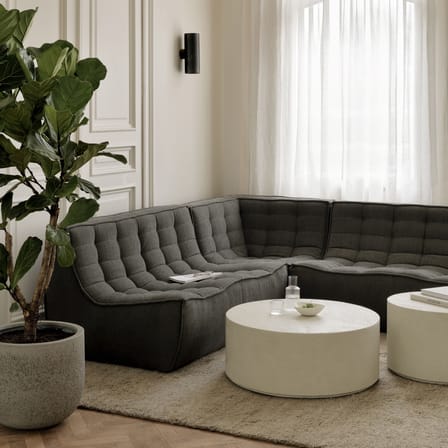 Canapé modulable N701 tissu vert / Module d'angle carré 90° - Ethnicraft