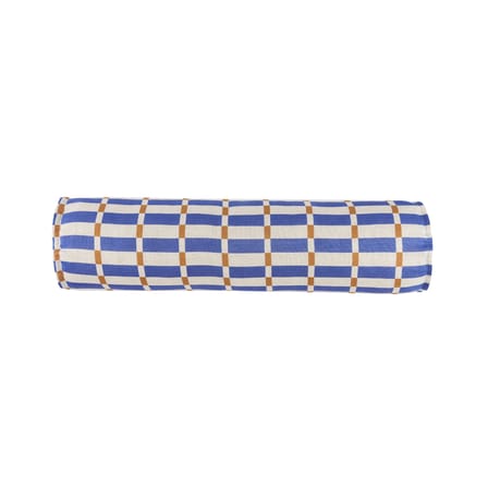 Coussin Cliff Cylinder tissu bleu / Ø 18 x L 70 cm - NOBODINOZ