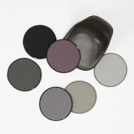 Coussin d'assise Seat Dots tissu gris / Ø 38 cm - Réversible - Vitra