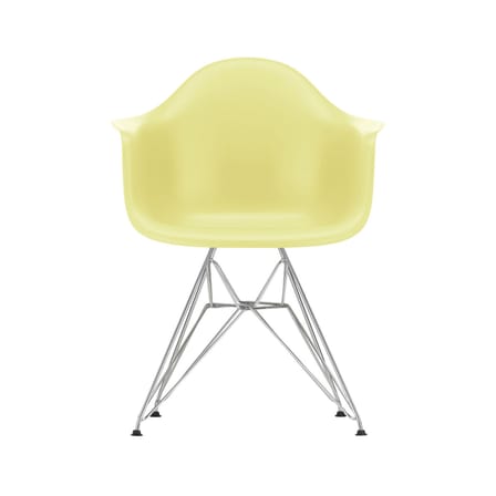 Fauteuil RE DAR - Eames Plastic Armchair plastique jaune / (1950) - Pieds chromés / Recyclé - Vitra