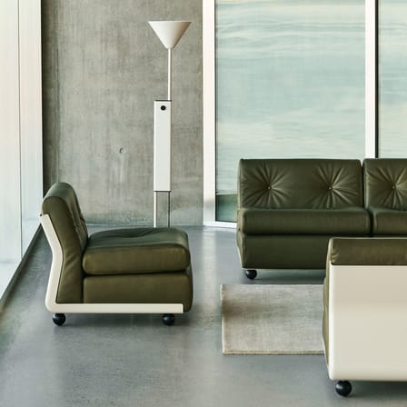 Fauteuil rembourré Amanta cuir / Réédition 1966, Mario Bellini - Hay