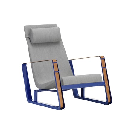 Fauteuil rembourré Cité tissu bleu gris / Jean Prouvé, 1930 - Vitra