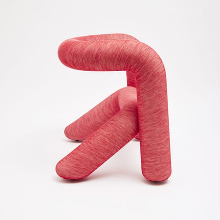 Fauteuil rembourré Extra Bold rouge / Tissu Kvadrat mélangé - Moustache