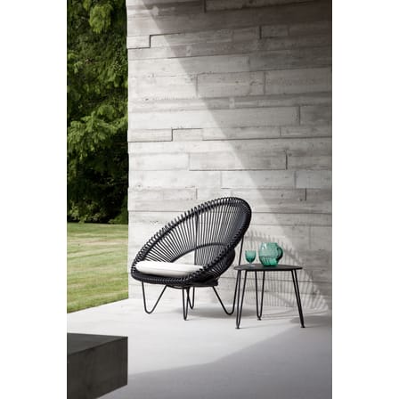 Fauteuil rembourré Roy Cocoon / Osier polyéthylène tressé main - Vincent Sheppard