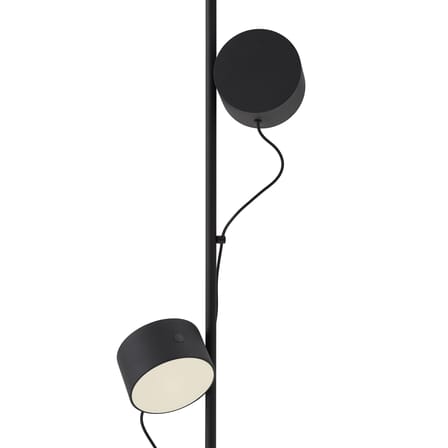 Lampadaire Post métal noir / LED - 2 spots aimantés orientables - Muuto