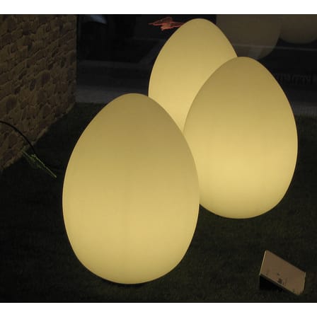 Lampe de table Uovo Medium verre blanc / Ø 27 x H 44 cm - Ben Swildens, 1972 - Fontana Arte