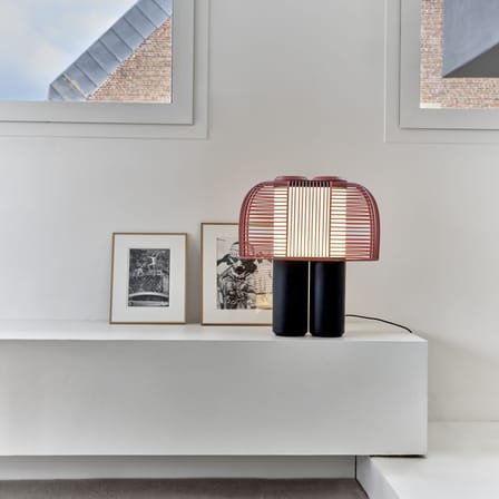 Lampe de table Yasuke métal rouge / L 39,5 x H 43 cm - DCW éditions