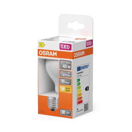 Classique A60 LED bulb E27 glass white Frosted / 3,4W (= 40W) - Warm white - Osram