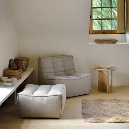 N701 Upholstered armchair textile beige / UK version - Ethnicraft