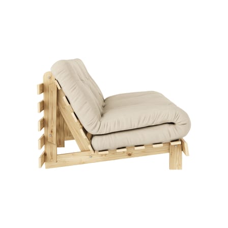 Divano convertibile Roots legno beige / L 160 cm - 3 posizioni / Struttura in pino chiaro - KARUP