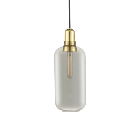 Sospensione Amp Large vetro grigio oro / Ø 11,2 x H 26 cm - Vetro & ottone - Normann Copenhagen