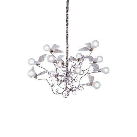 Suspension Birdie métal verre tissu blanc / Ingo Maurer, 2002 - Ingo Maurer