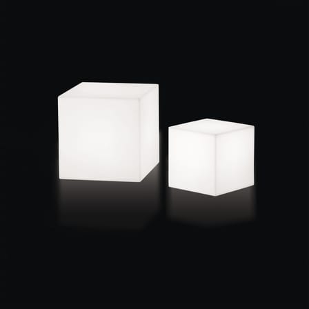 Table d'appoint lumineuse Cubo OUTDOOR plastique blanc / 43 cm - Avec câble - Slide