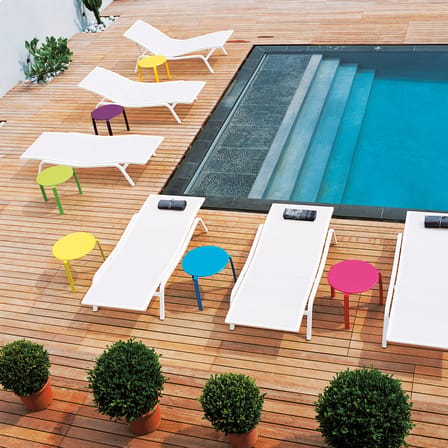 Transat inclinable empilable Alizé métal beige / larg. 80 cm - 5 positions - Fermob