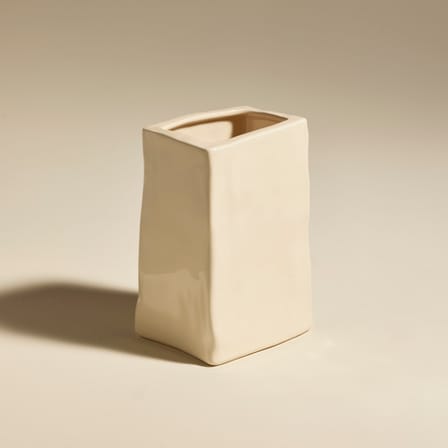 Vase Nomad céramique beige / 10 x 12 x H 18 cm - Maison Sarah Lavoine