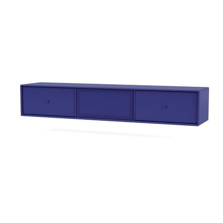 Octave V Wall-mounted TV unit wood blue / W 138 x D 30 x H 24 cm - MONTANA