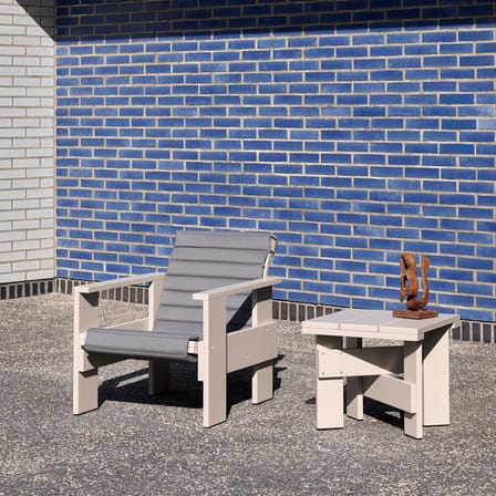 Accessoire  tissu gris / Coussin matelassé outdoor - Pour fauteuil lounge Crate - Hay