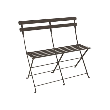 Banquette Bistro métal marron / Pliante - 2 places / L 88 cm - Fermob