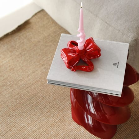 Bougeoir Ribbon céramique rouge - & klevering