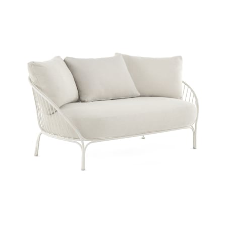Canapé de jardin 2 places HiRay métal tissu blanc / L 162 cm - Coussins INCLUS - Kartell