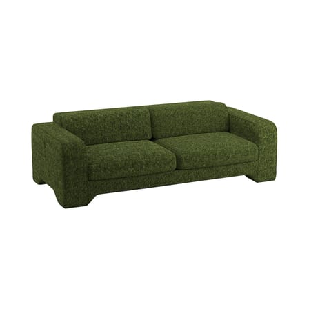 Canapé droit Giovana / L 230 cm - 3 places / Velours chenille vert olive - POPUS EDITIONS
