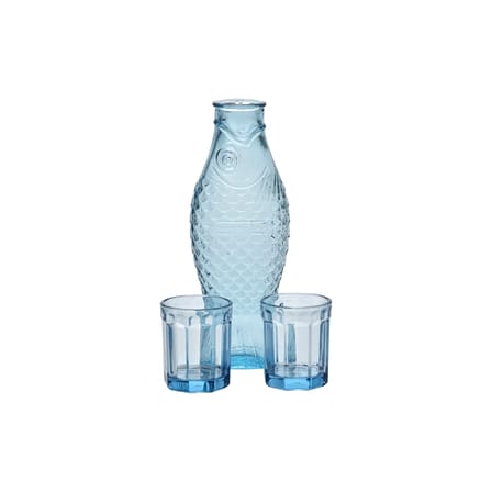 Carafe Fish & Fish verre bleu / Set carafe 85 cl + 2 verres - Serax