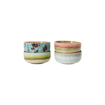 Coupelle 70s ceramics céramique multicolore / Set de 4 - Ø 12,5 x H 6 cm / 40 cl - HK LIVING