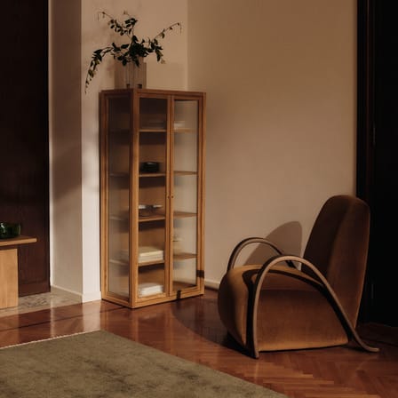 Fauteuil rembourré Buur marron / Velours - Ferm Living