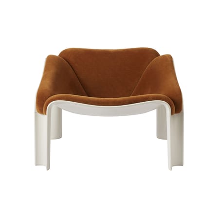 Fauteuil rembourré F300 tissu orange / Pierre Paulin, réédition 1965 - Gubi