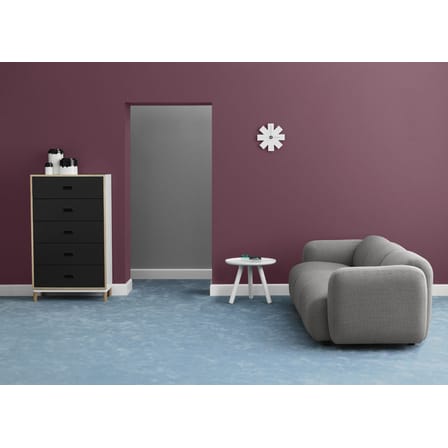Kommode Kabino metall weiß holz natur / L 74 cm x H 127 cm - 5 Schubladen - Normann Copenhagen