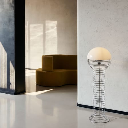 Lampadaire Wire métal blanc / H 120 cm - Verner Panton, 1972 - Verpan