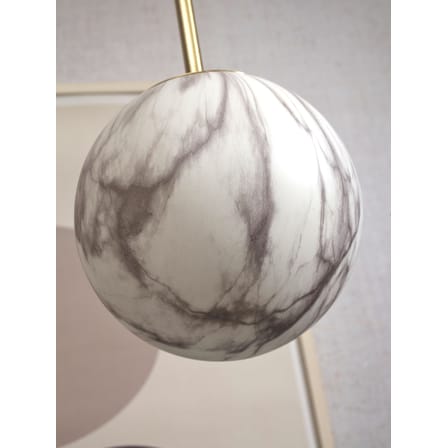 Suspension Carrara verre blanc or / Ø 16 cm - Verre effet marbre - It's about Romi