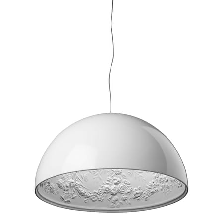 Suspension Skygarden 2 métal pierre blanc / Ø 90 cm - Halogène - Flos