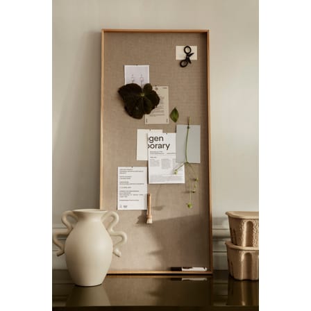 Tableau mémo Scenery bois naturel / L 45 x H 100 cm - Chêne & liège recouvert de tissu - Ferm Living