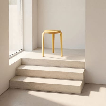 Tabouret empilable Lou Chroma bois jaune / Bois éco-certifié - TIPTOE