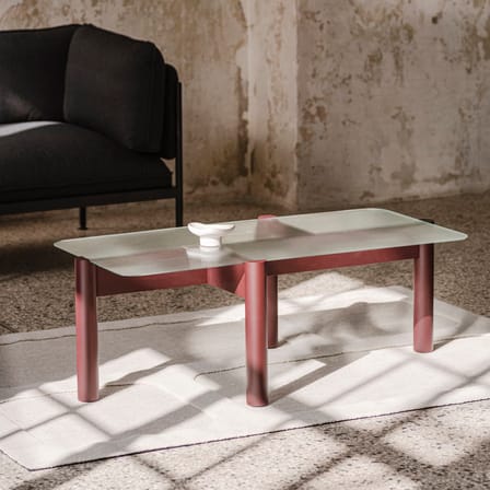 Tavolino Kob vetro rosso / 105 x 55 x H 40,5 cm - NOO.MA