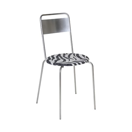 Chaise empilable Petit Rond INDOOR métal / Assise tissu zèbe - Frama 