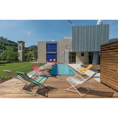 Chaise longue pliable Bahama métal beige - Emu
