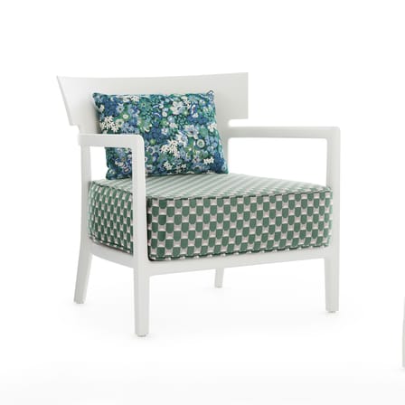 Coussin d'extérieur Liberty tissu vert / 45 x 32 cm - Kartell