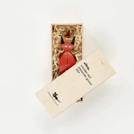 Décoration Wooden Dolls - Little Devil bois rouge / By Alexander Girard, 1952 - Vitra